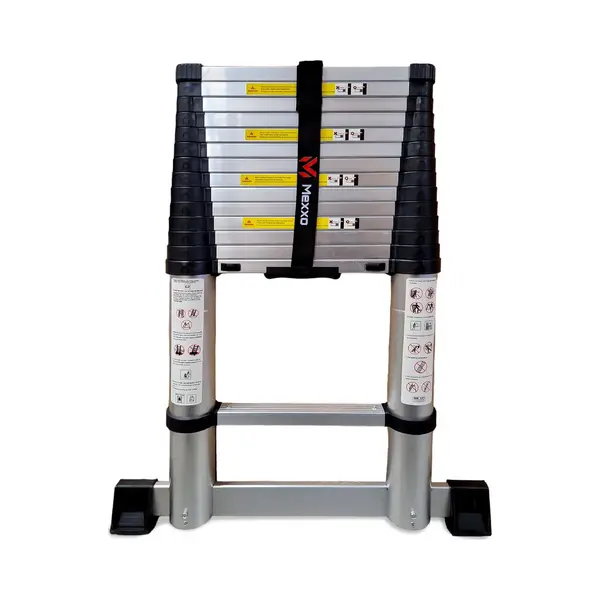 Telescopische Ladder – Telescoopladder Aluminium – Maximale Hoogte 4, 40 Meter – Telescoopladder Met Stabilisatiebalk – Mexxo thumbnail