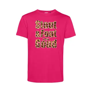 Vundy T-shirt Panter Print Stout & Fout Maar Goud | Toppers In Concert 2025 | Stout & Fout Maar Goud | Foute Party Shirt | Fuchsia | Maat 4XL