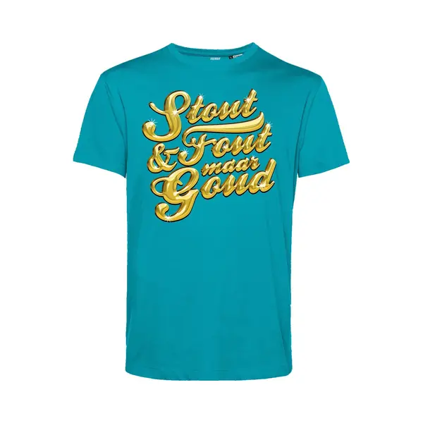 Vundy T-shirt Tekst Stout & Fout Maar Goud | Toppers In Concert 2025 | Stout & Fout Maar Goud | Foute Party Shirt | Turquoise | Maat Xl thumbnail