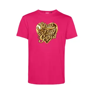 Vundy T-shirt Gouden Hart | Toppers In Concert 2025 | Stout & Fout Maar Goud | Foute Party Shirt | Fuchsia | Maat 4XL