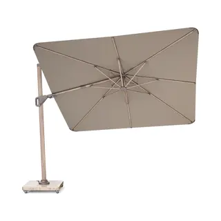 Platinum Sun & Shade – Zweefparasol – Nexus T² Premium - 300x300 Cm – Mocha Look - Havana – Dubbel Kantelbaar – 360° Draaibaar – 98% Uv