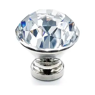 Msqdesign Kastknop Kristal - Kastknop Transparant & Zilver - Deurknopjes Kristal Voor Kast - Deurknop Kristal - Deurknopjes Goud - Handgreep - Meubelknop Zilver