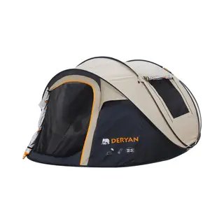 Deryan Luxe Pop Up Tent - 4 Persoons - 1 Second Pop-Up - 5000MM Waterkolom - Anti-Uv 50+ - Sand