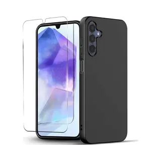 Nuvex Hoesje Geschikt Voor Samsung Galaxy A15 Zwart Telefoonhoesje - Anti-Shock Case Cover Met 1x Screenprotector