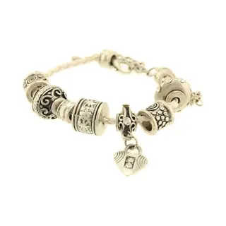 Behave Dames Bedel Armband Imitatie Leer Kralen Zilver-kleur 24 Cm
