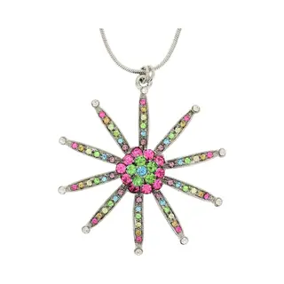 Behave - Ketting Met Multi-color Bloem Hanger - Modeaccessoire Voor Speelse En Kleurrijke Looks