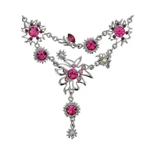 Behave® Korte Ketting - Roze Stenen Hanger - Nikkelvrij - Verstelbaar