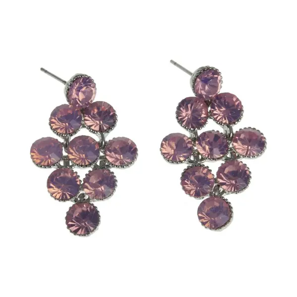 Behave - Oorsteker Met Steentjes - Roze - Mode-accessoire thumbnail