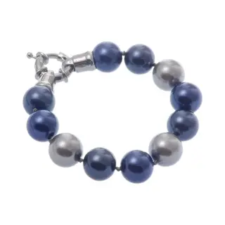 Behave - Armband Met Glasparels Blauw Grijs - Statement Bij Avondlook