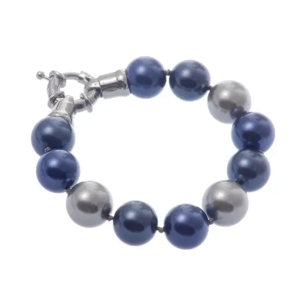 Behave - Armband Met Glasparels Blauw Grijs - Statement Bij Avondlook thumbnail