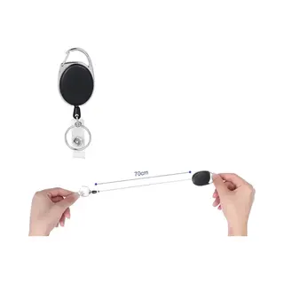 Chpn - Clip-badgehouder - Kaarthouder - Cardholder - Badgehouder - Met Trekkoord - Zwart/transparant -