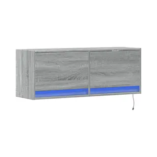Vidaxl - Tv Wall Cabinet With Led Lights Grey Sonoma 100x31x35 Cm