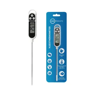 Jvs Products Vleesthermometer - Keukenthermometer - Digitale Thermometer - Bbq Thermometer - Bbq Accesoires - Oventhermometer - Zwart/Wit