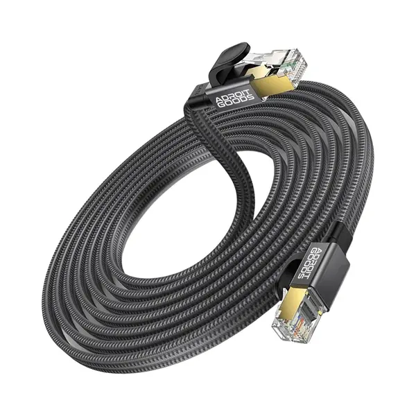 AdroitGoods Internetkabel Cat 8 - Netwerk/Ethernet Kabel - F/Ftp - 40Gbps 2000Mhz Sftp RJ45 Flat Netwerkkabel - Afgeschermd - 30 Meter thumbnail