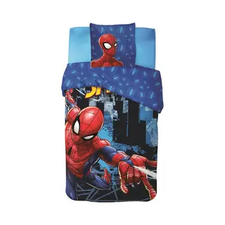Spiderman™ Spiderman Dekbedovertrek - 140 X 200 Cm - Katoen - Blauw - Kussensloop 60 X 70 Cm