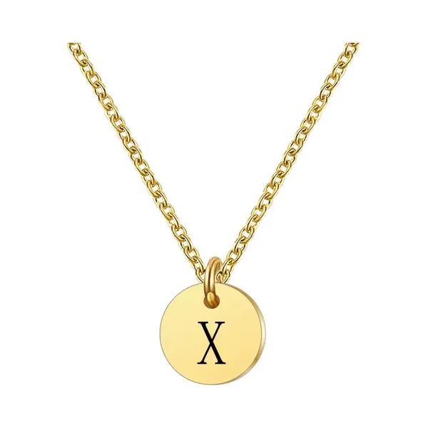 Marama - Ketting Letter X - Rvs-Gold Plated - Dames - Cadeau - Goud - Ronde Hanger - Collier - Luxe Geschenkverpakking thumbnail