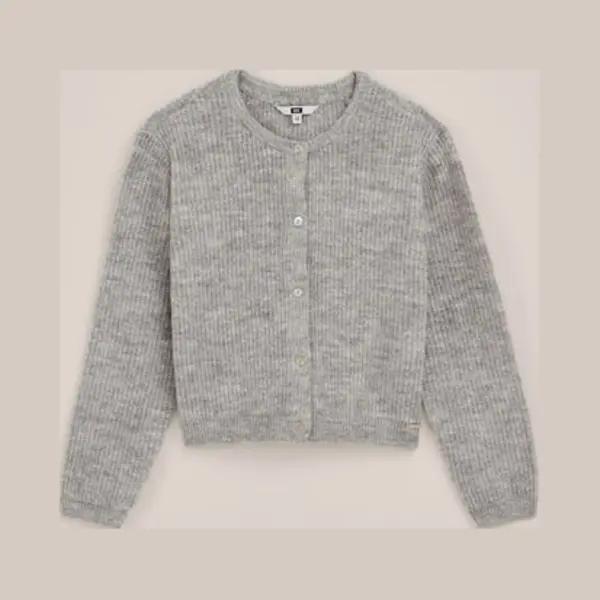 We Fashion Gebreid Vest Lichtgrijs thumbnail