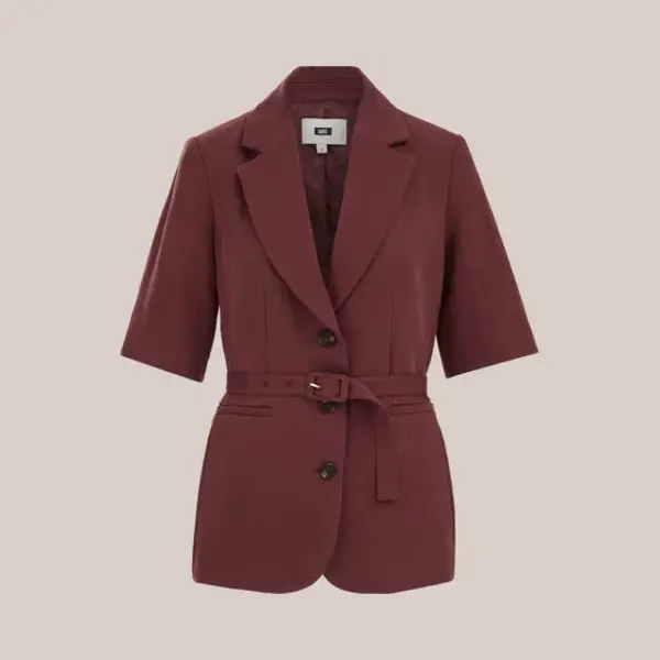We Fashion Dames Regular Fit Blazer Met Ceintuur thumbnail