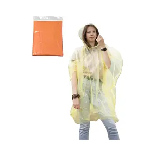 Regenponcho/nood Poncho - Oranje Transparant - Wegwerp - Voor Volwassenen - One Size Fitts All - Capuchon