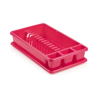 Plasticforte Afwas Afdruiprek Met Lekbak - Fuchsia Roze - Kunststof - 45 X 26 X 9 Cm