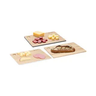 alpina 3x Snijplank Gekleurde En Naturel Rand - 23 X 30 Cm - Bamboe Hout