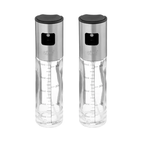 5Five Azijn/Olie Spray Fles Dispenser - 2x - Glas - 100 Ml - Olijfolie Flessen thumbnail