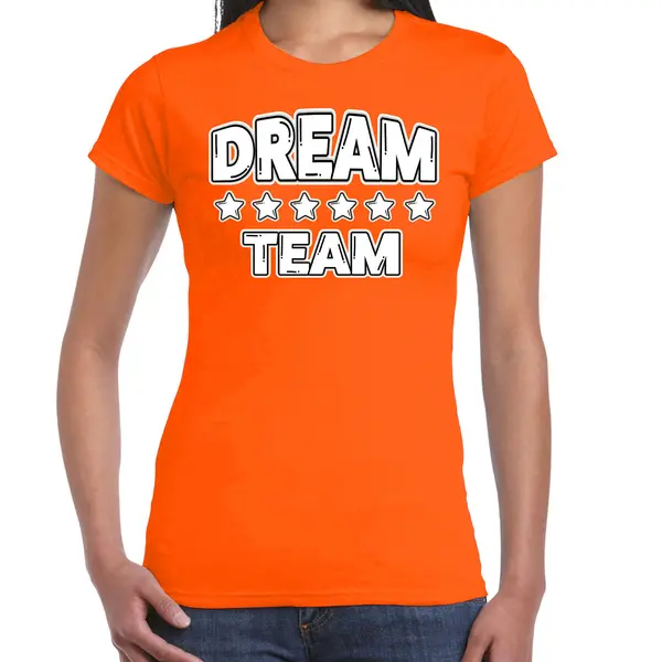 Bellatio Decorations Cadeau Sport T-shirt Dames - Dream Team - Oranje - Team Building - Sportkleding Dames Xxl thumbnail
