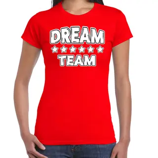 Bellatio Decorations Cadeau Sport T-shirt Dames - Dream Team - Rood - Team Building - Sportkleding Dames Xl
