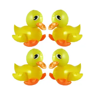 Henbrandt Opblaasbare Badeend Van 42 Cm - 6x - Eendjes - Geel - Pvc - Feest Decoraties - Badeendjes