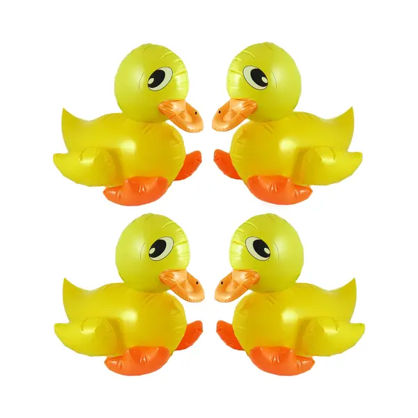 Henbrandt Opblaasbare Badeend Van 42 Cm - 6x - Eendjes - Geel - Pvc - Feest Decoraties - Badeendjes thumbnail