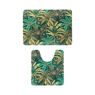 Tendance Badkamer Matten Set Jungle Fever - Toiletmat/badmat - 45 X 50 Cm - Microfiber - Antislip