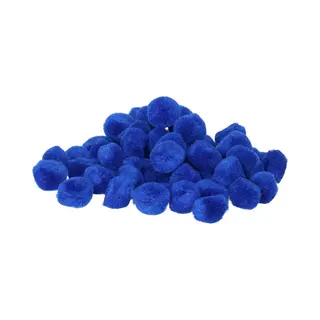Rayher hobby materialen Rayher Hobby Knutsel Pompons - 15 Mm - Blauw - 120x Stuks - Vormen/figuren/bolletjes