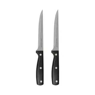 Secret De Gourmet Essential - Groente En Vlees Snijmes - 2x Stuks - Rvs - Zwart - 28 Cm - Keuken Messen