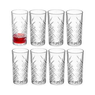 Pasabahce Pasabache Drinkglazen Barok Crystal - 8x Stuks - Decoratie Glas - 450 Ml - H11 Cm - Waterglazen - Sapglazen - Longdrink