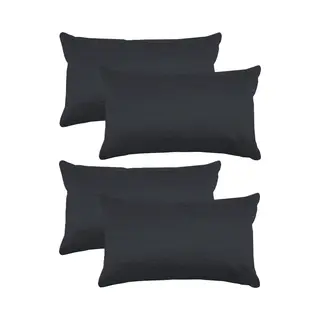 Stof Textile Sierkussen Bea - 4x - Antraciet - 30 X 50 Cm - Bank Kussens - Zitkussens - Binnen/buiten - Polyester