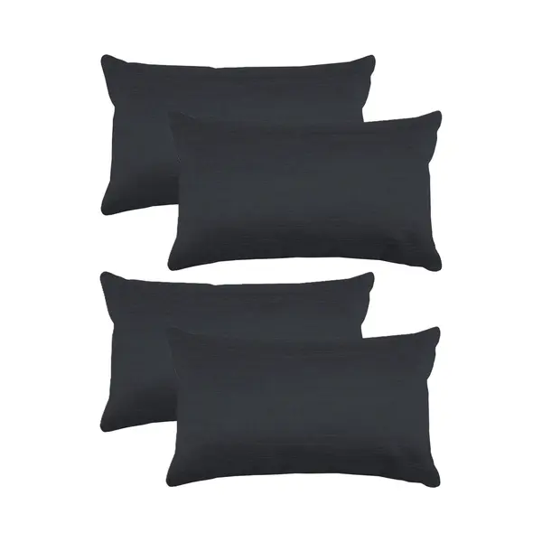 Stof Textile Sierkussen Bea - 4x - Antraciet - 30 X 50 Cm - Bank Kussens - Zitkussens - Binnen/buiten - Polyester thumbnail