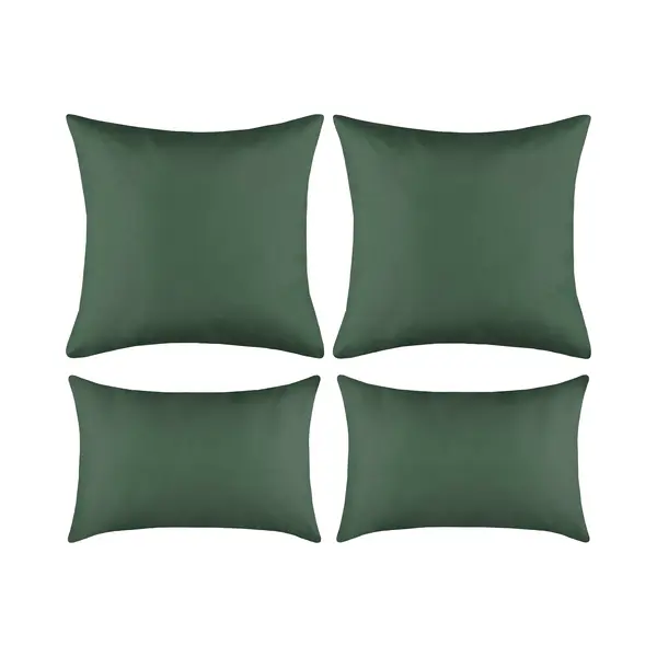 Stof Set Van 4 Kussens Hawaii - Donkergroen - Sierkussens - Polyester - 2 Maten thumbnail