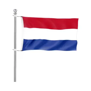 Vlaggenstok/vlaggenmast Set - Incl Nederlandse Vlag 90 X 150 Cm - Aluminium - 183 Cm
