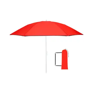 Makito Strand Parasol Vibe - D160 Cm - Rood - Opvouwbaar - Verstelbare Hoogte - Met Opbergtas