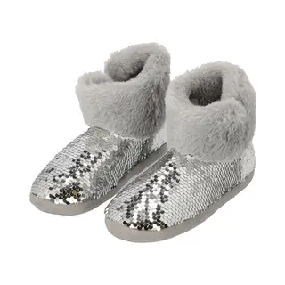 Apollo Kindersloffen - Pailletten - Zilver - Pantoffels - Met Antislip - Voor Kinderen 31/32