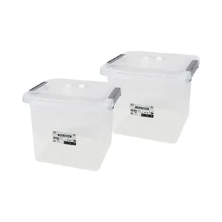 Urban Living Opberg Box - 2x - 8 Liter - 27 X 25 X 22cm - Deksel En Clips - Waterdicht - Tuin/schuur/kast