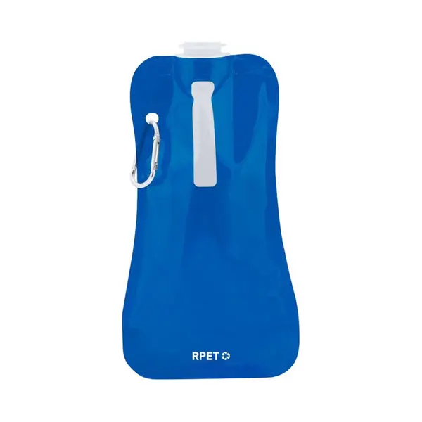 Waterfles / Drinkfles Opvouwbaar - Blauw - Kunststof - 400 Ml - Schroefdop - Ophanghaak thumbnail