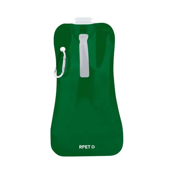 Waterfles / Drinkfles Opvouwbaar - Groen - Kunststof - 400 Ml - Schroefdop - Ophanghaak thumbnail