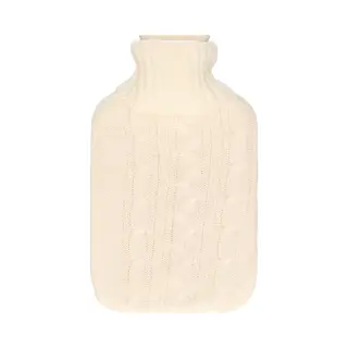 H&S Collection Warmwaterkruik - Met Zacht Gebreide Hoes - Warm Wit - 1, 75L - Kruik