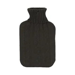H&S Collection Warmwaterkruik - Met Zacht Gebreide Hoes - Donkergrijs - 1, 75L - Kruik