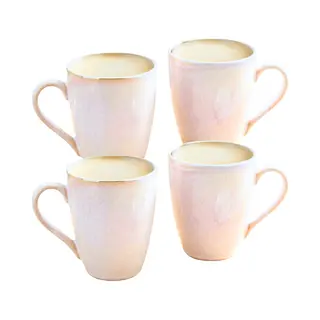Siaki Koffiemok / Theemok Faye - Wit - Set 4x - 220 Ml - Mokken - Kerammiek - Tas