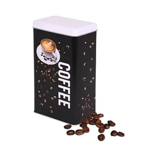 Koffie Bewaarblik - Koffiepads / Filterkoffie / Bonen - Zwart - Coffee Print - 800 Ml