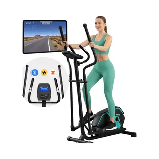 Fitage Crosstrainer Geluidsarm - Crosstrainers Met Bluetooth Kinomap & Zwift - Fitness Trainer Met 24 Trainingsprogramma’s - Nauwkeurige