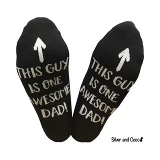 SilverAndCoco - Awesome Dad Sokken / Gekke Vrolijke Foute Vaderdag Kleding / Leuke Grappige Dikke Warme Heren Socks / Verjaardag Geschenk Accessoires