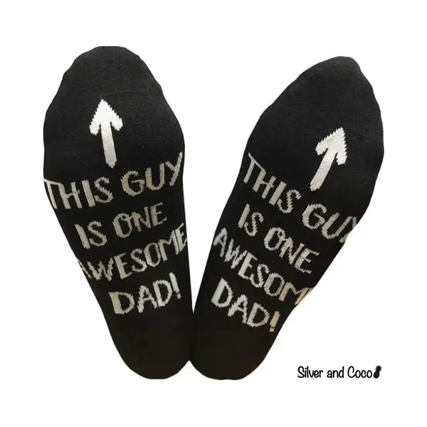 SilverAndCoco - Awesome Dad Sokken / Gekke Vrolijke Foute Vaderdag Kleding / Leuke Grappige Dikke Warme Heren Socks / Verjaardag Geschenk Accessoires thumbnail